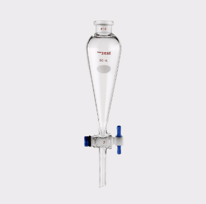 具四氟塞分液漏斗 上磨口：16#，四氟节门：2 mm，60ml 特优级|60ml
