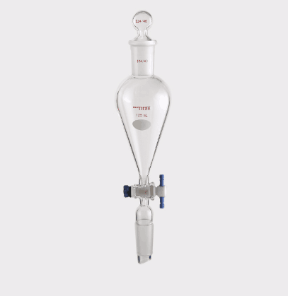 具下磨口玻璃塞分液漏斗 上下磨口：24/40，四氟节门：2mm，125ml 特优级|125ml
