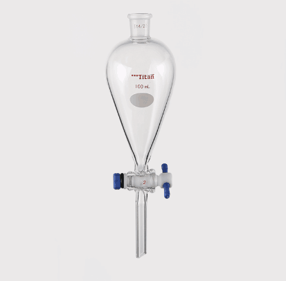 具四氟塞分液漏斗 上磨口：14/20，四氟节门：2 mm，100ml 特优级|100ml
