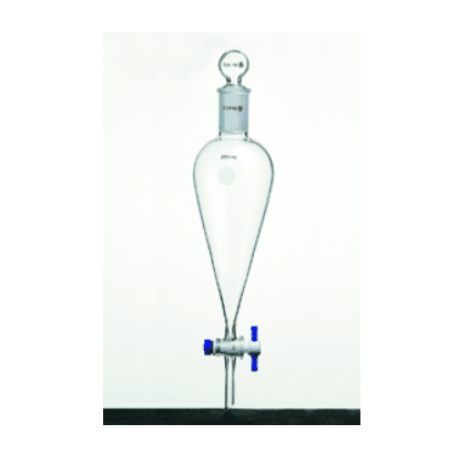 具玻璃塞分液漏斗 上磨口：14/20，四氟节门：2 mm，100ml