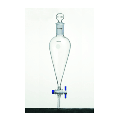 具玻璃塞分液漏斗 上磨口：29/42，四氟节门：4 mm，250ml