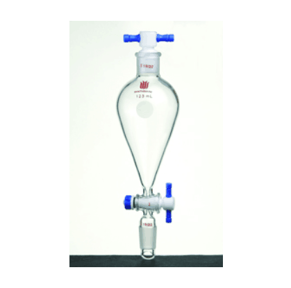 具下磨口四氟塞分液漏斗 上下磨口：19/22，四氟节门：2mm，100ml|100ml