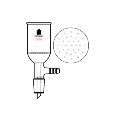 具玻璃板布什漏斗 磨口：29/42，150ml