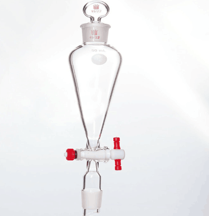 具下磨口玻璃塞分液漏斗 上下磨口：19/22，四氟节门：2mm，50ml|50ml