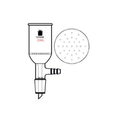 具玻璃板布什漏斗 磨口：24/40，15ml