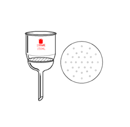 具小孔玻璃滤板漏斗 玻璃板直径：42mm， 容积：60ml