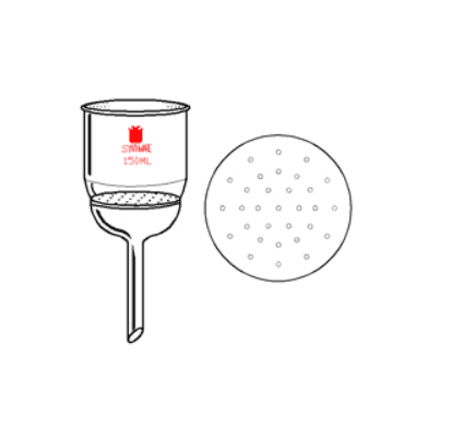 具小孔玻璃滤板漏斗 玻璃板直径：20mm， 容积：15ml
