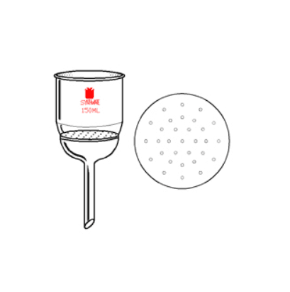 具小孔玻璃滤板漏斗 玻璃板直径：75mm， 容积：350ml
