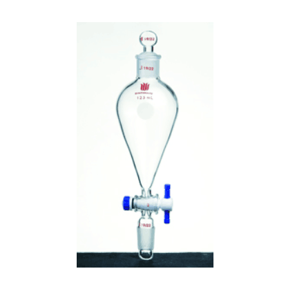 具下磨口玻璃塞分液漏斗 上下磨口：19/22，四氟节门：2mm，10ml|10ml
